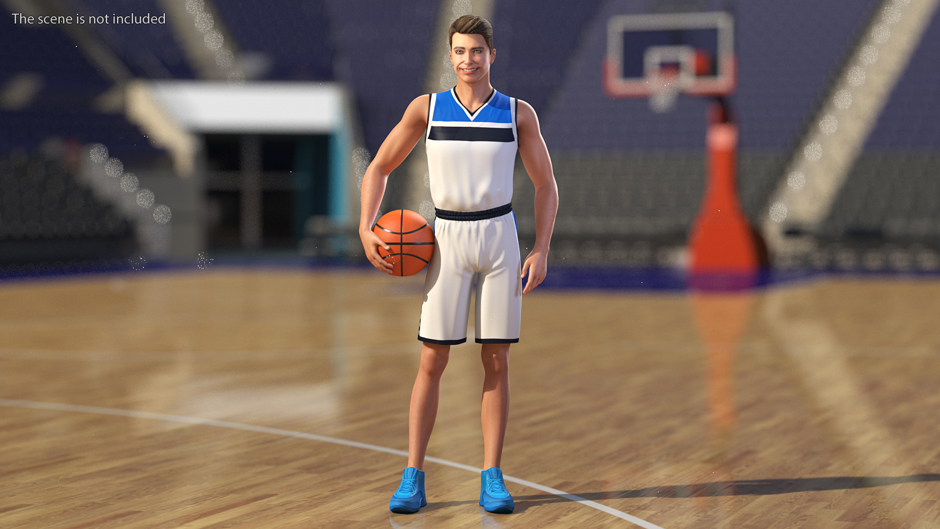 Teenage Boy with Basketball Ball 3D