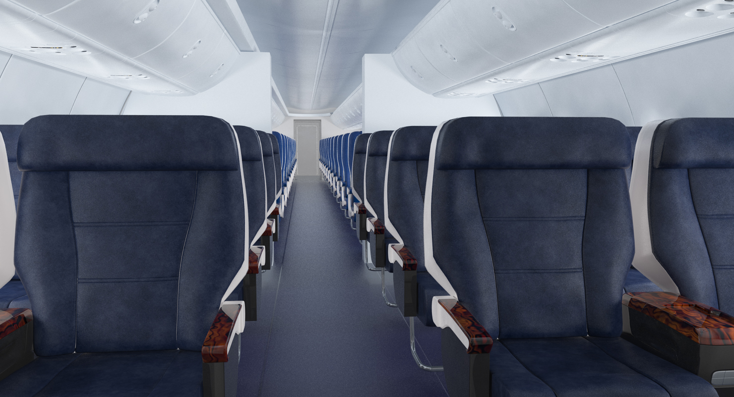 3D Jet Airplane Passenger Cabin model