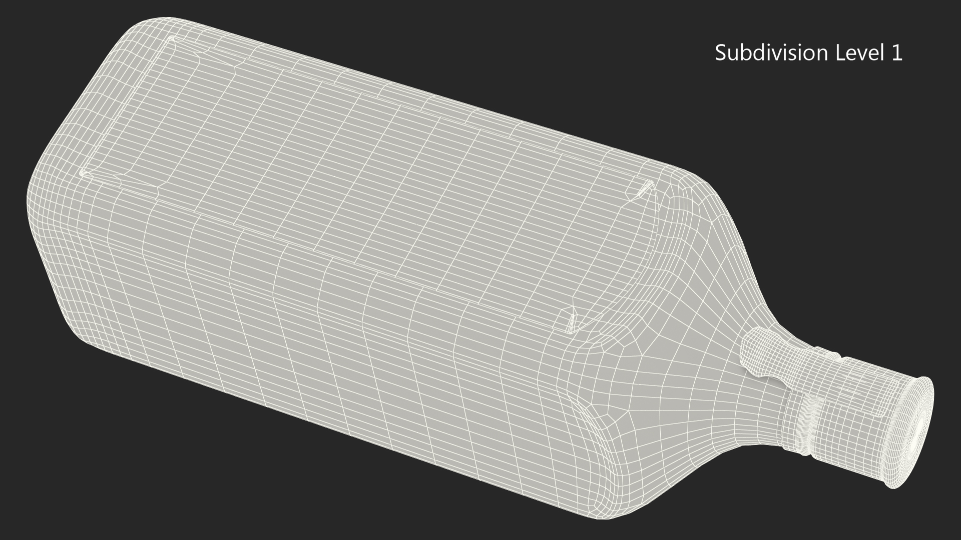 3D Gin 1 Litre Bottle model