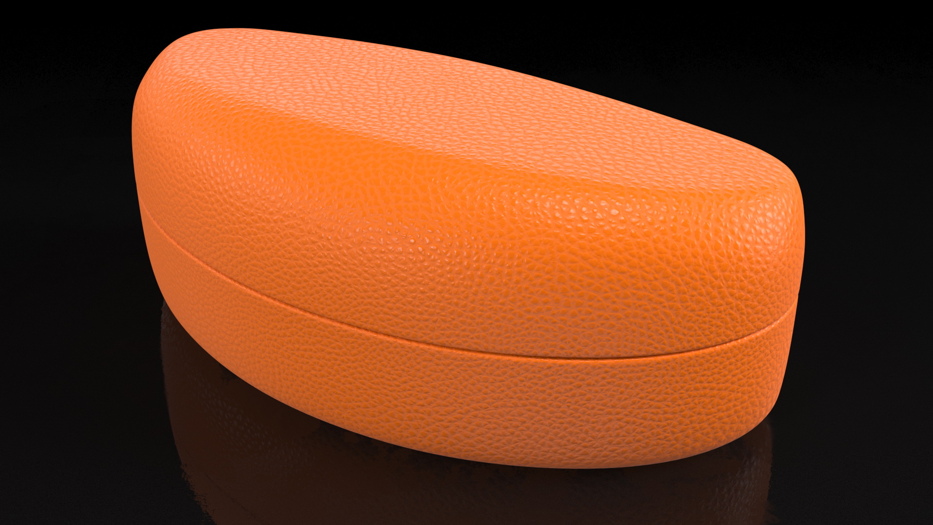 Hard Shell Leather Eyeglass Case Orange 3D model