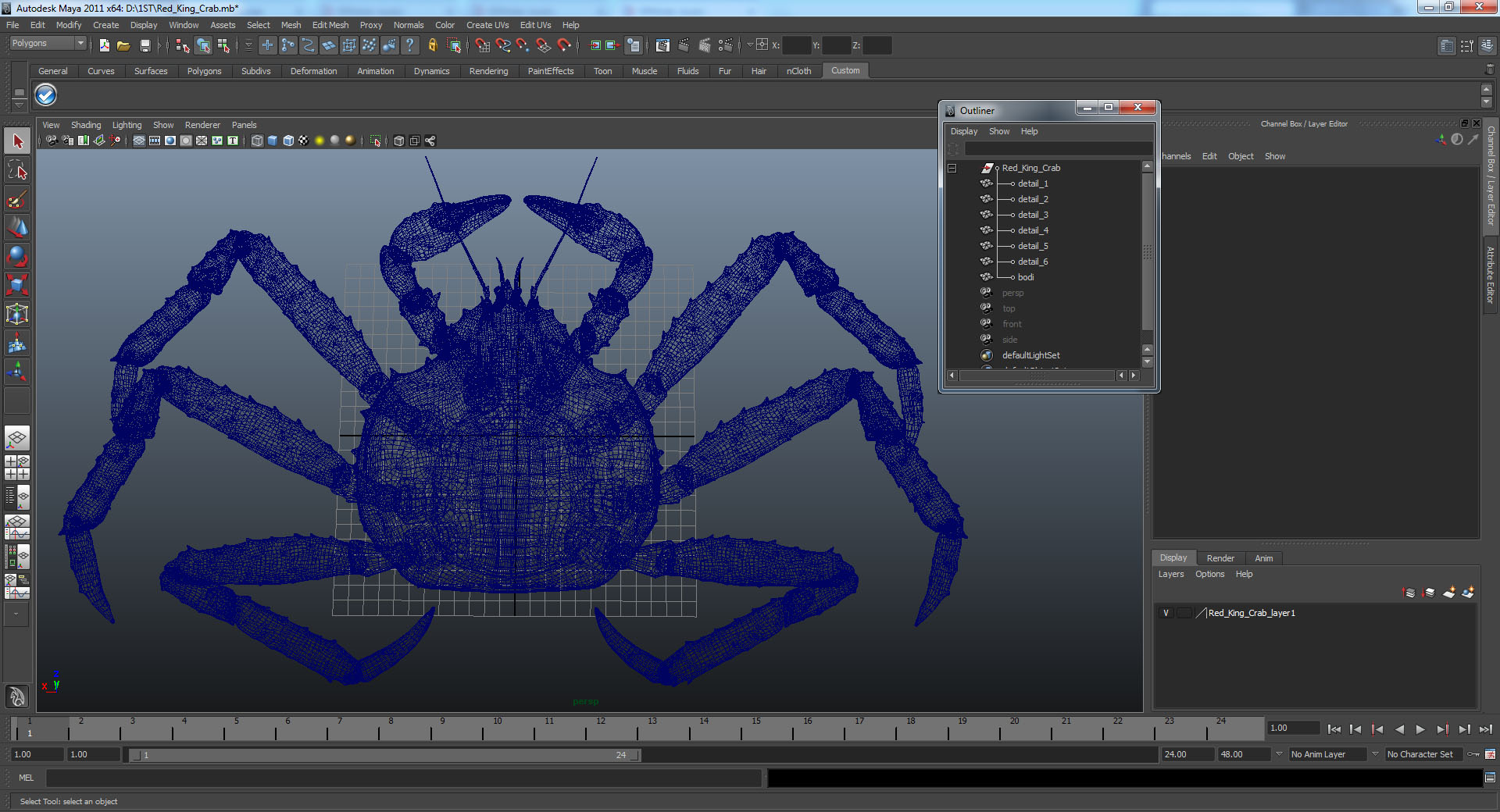 3D Red King Crab model