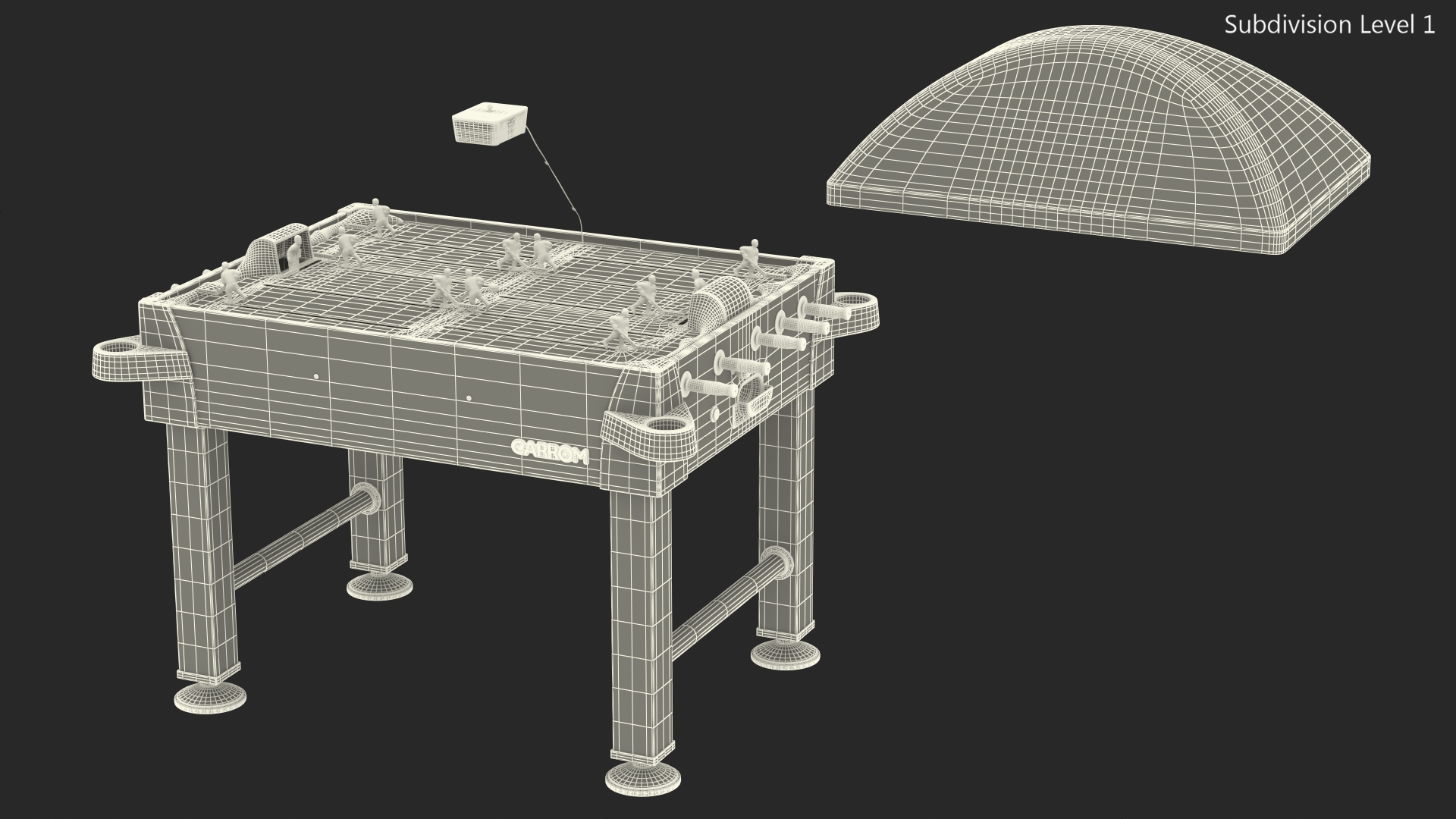 Carrom Signature Stick Hockey Table Rigged 3D