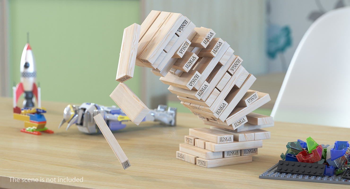 Jenga Falling Tower 3D model