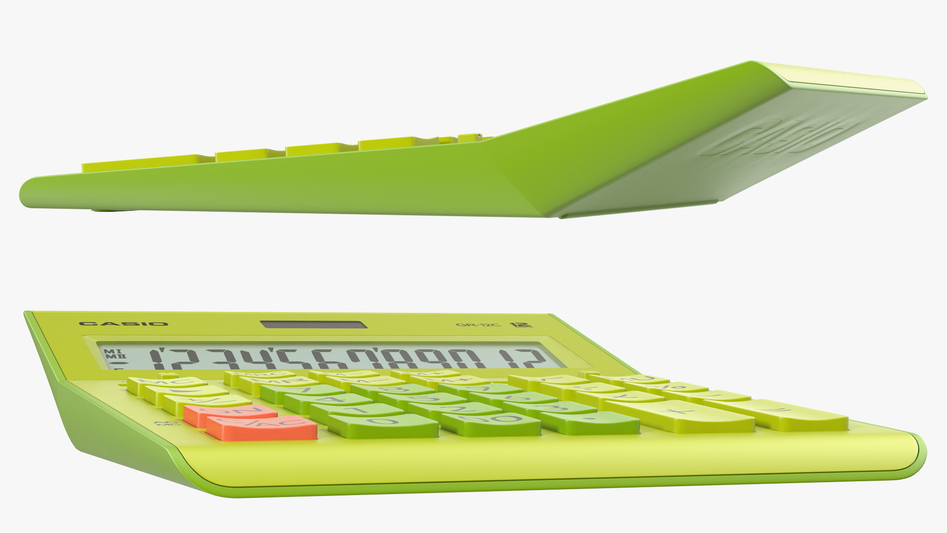 3D model Casio GR-12C Yellow Calculator