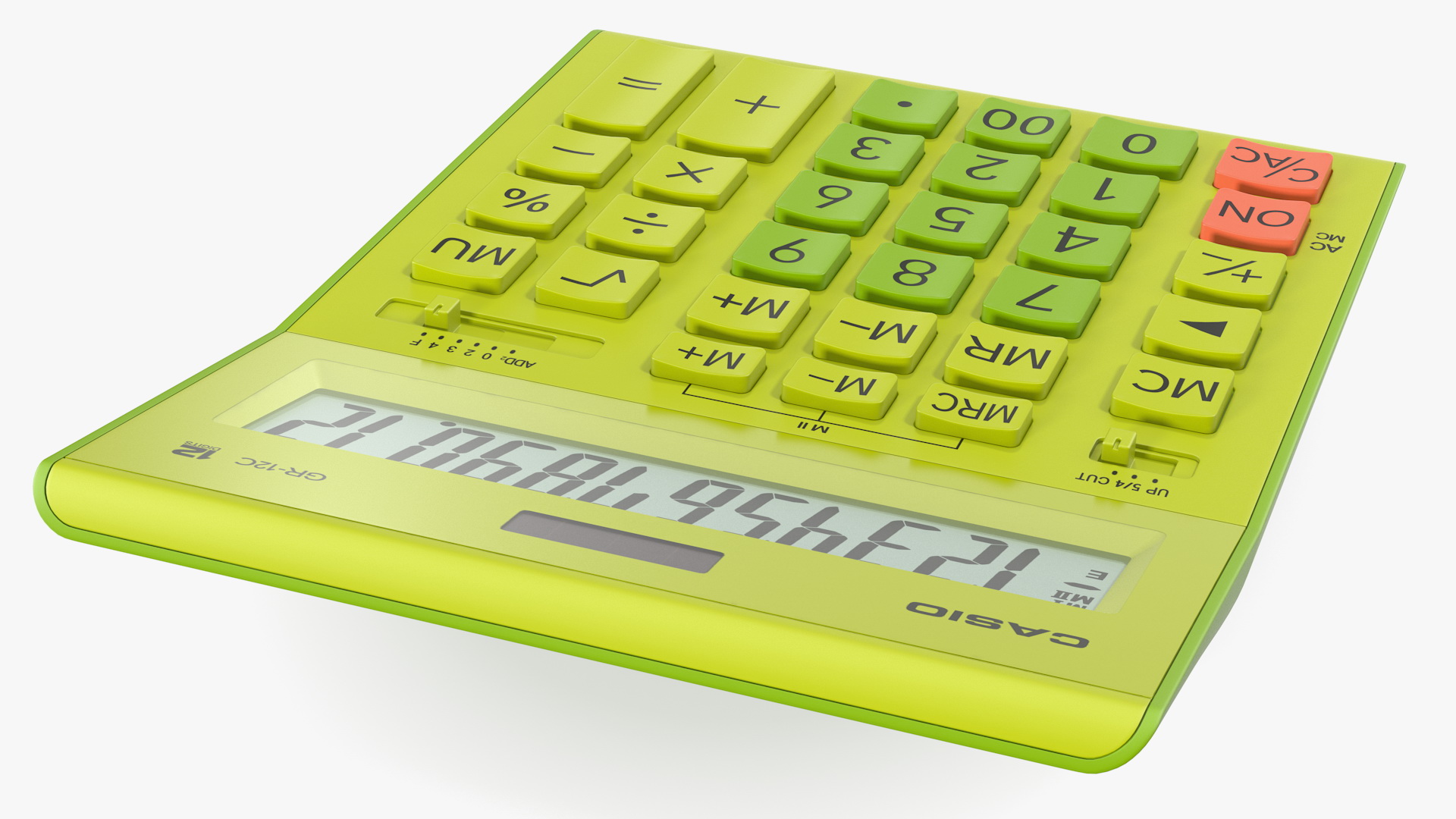 3D model Casio GR-12C Yellow Calculator