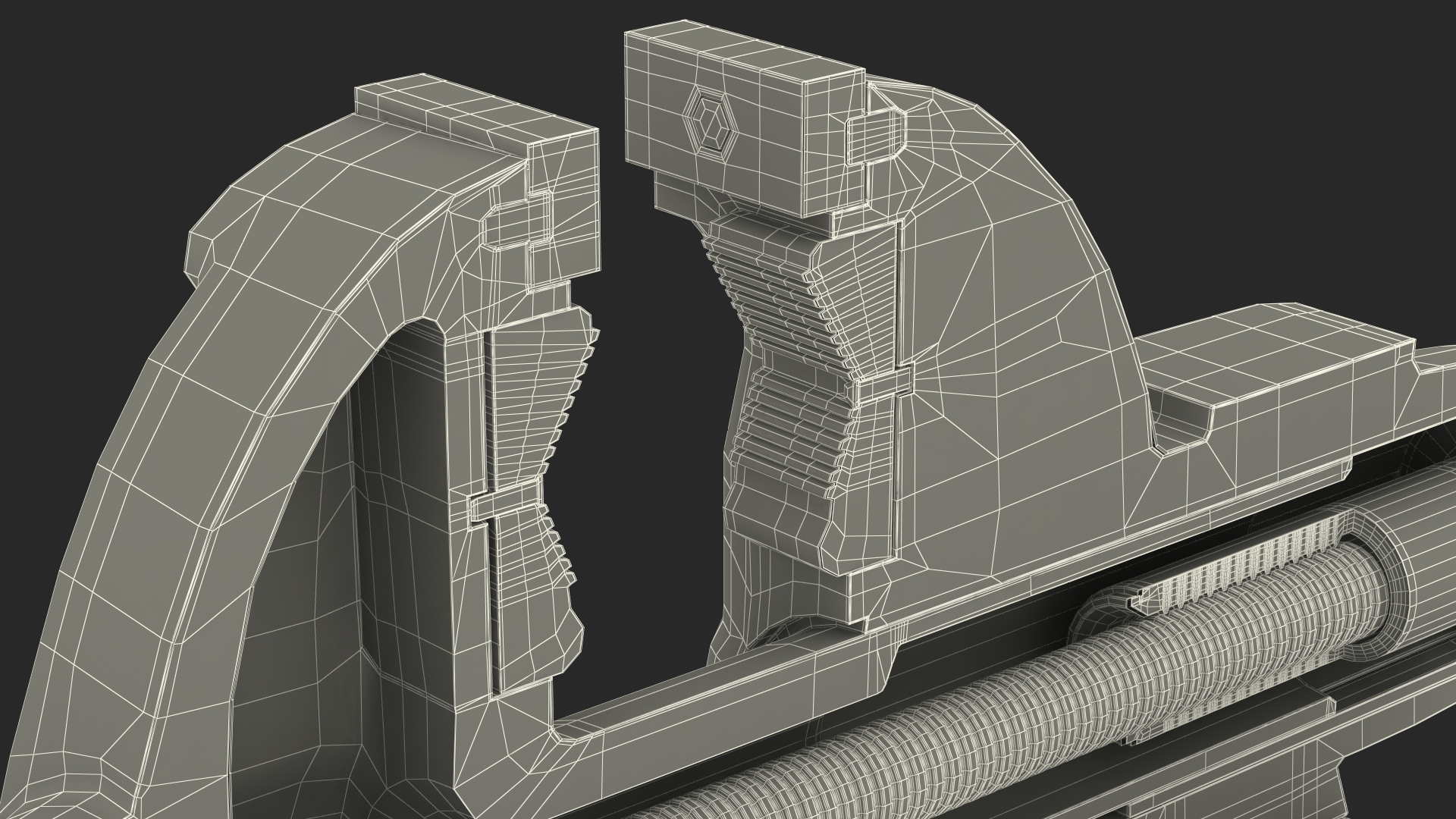 Bench Vise Cross Section 3D model