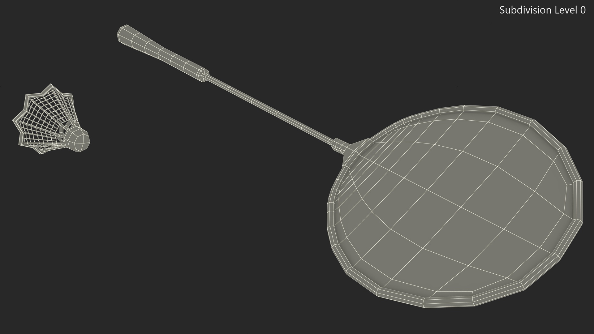 3D Badminton Racquet and Shuttlecock model