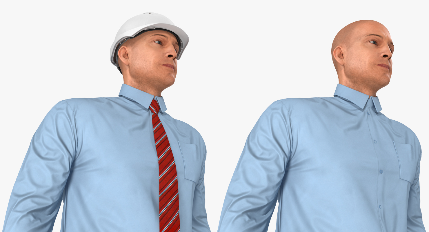 Construction Engineer in Hardhat Rigged 3D model