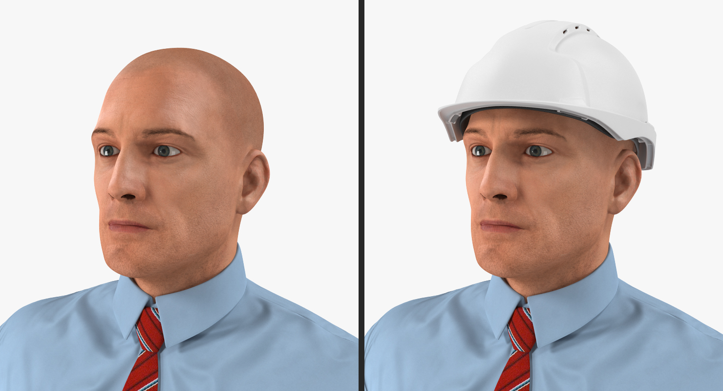 Construction Engineer in Hardhat Rigged 3D model