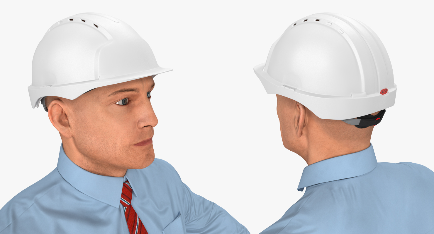 Construction Engineer in Hardhat Rigged 3D model