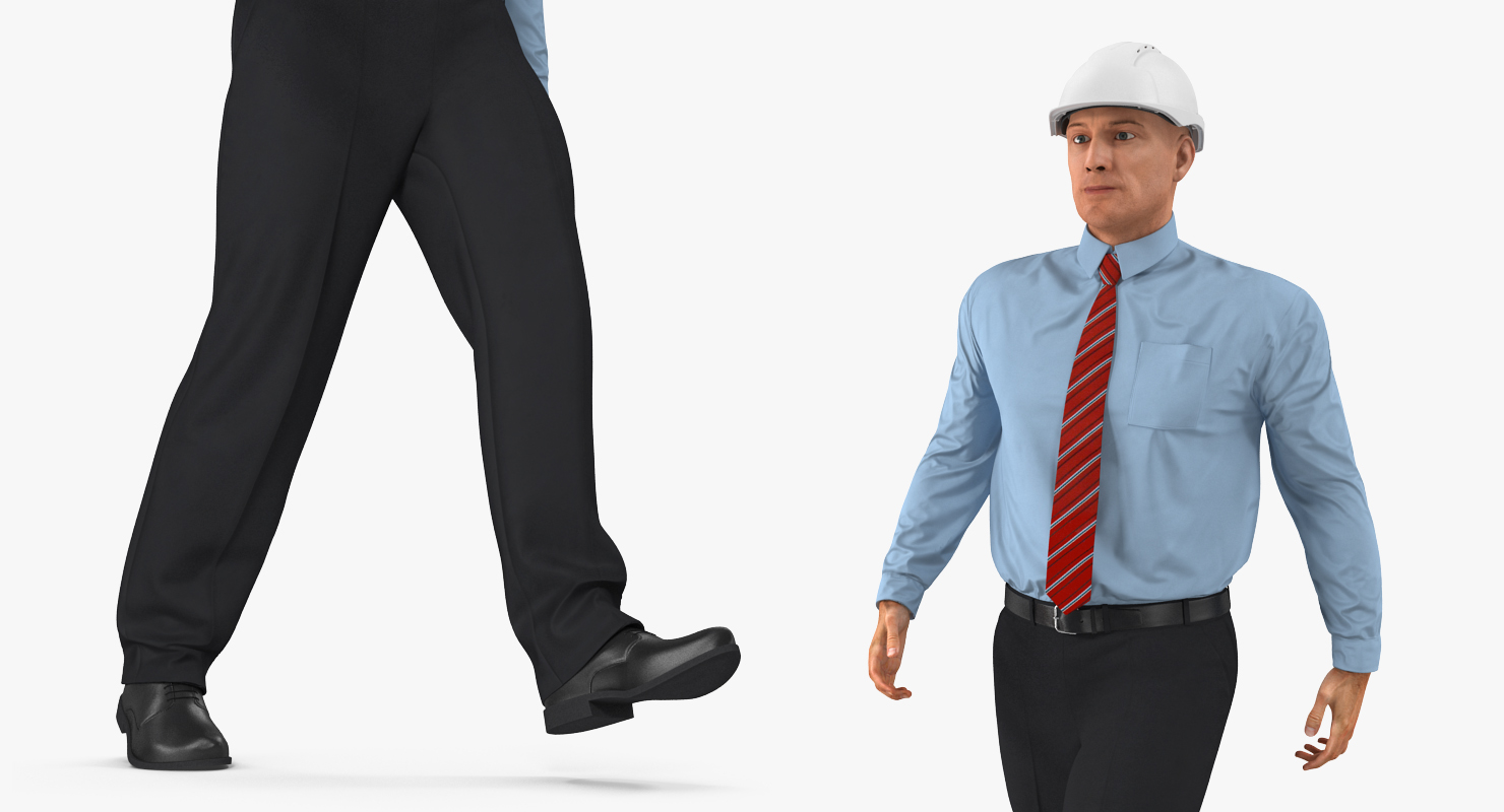 Construction Engineer in Hardhat Rigged 3D model