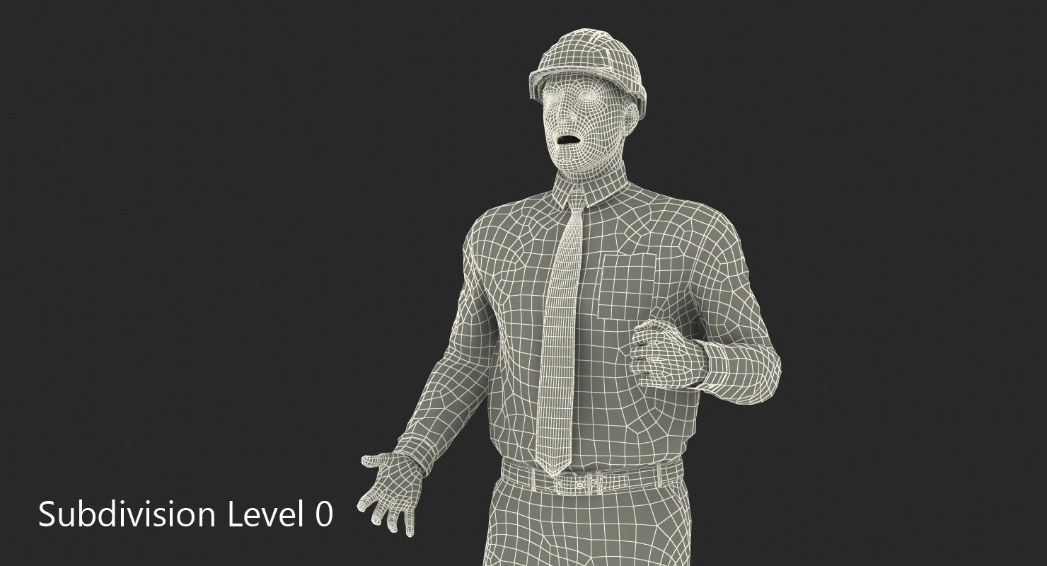 Construction Engineer in Hardhat Rigged 3D model