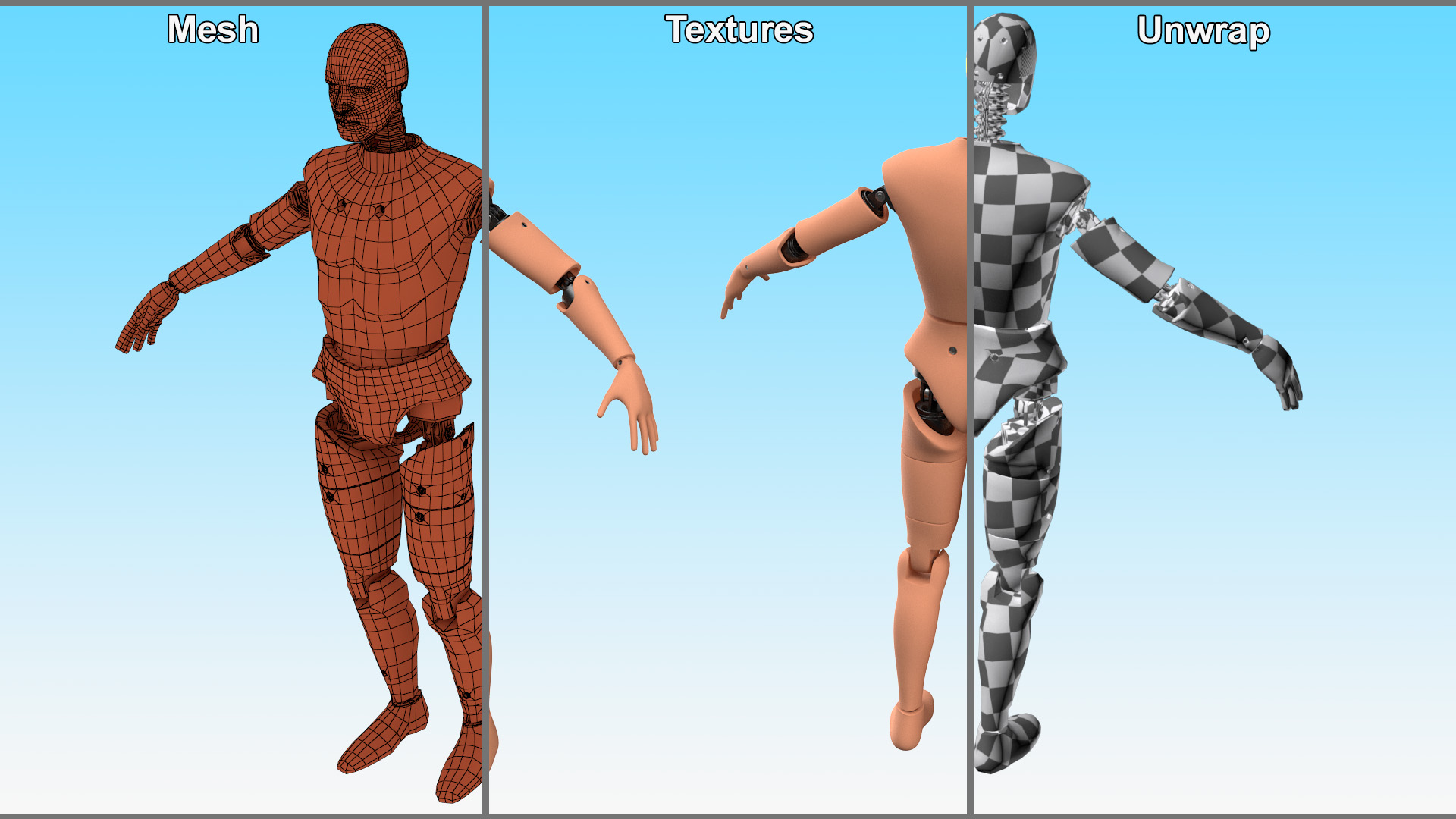 3D Humanoid Crash Test Dummy Rigged for Cinema 4D