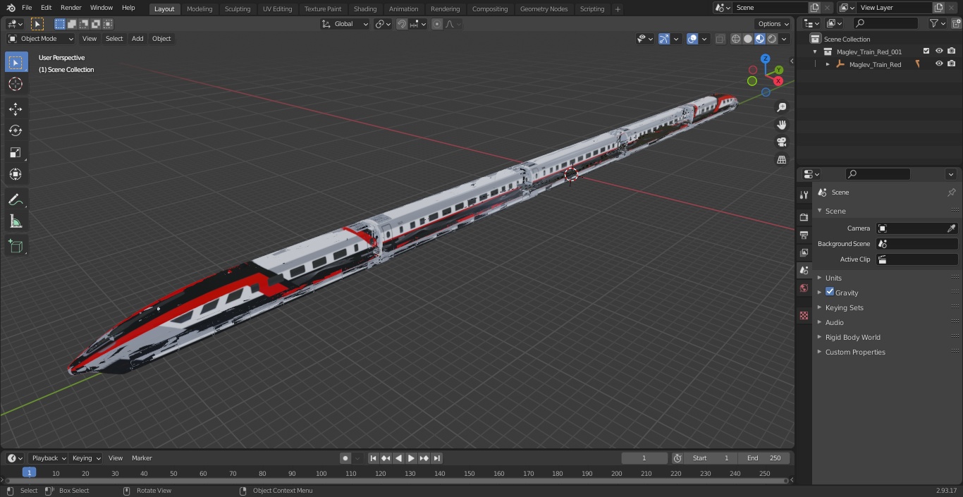 3D Maglev Train Red