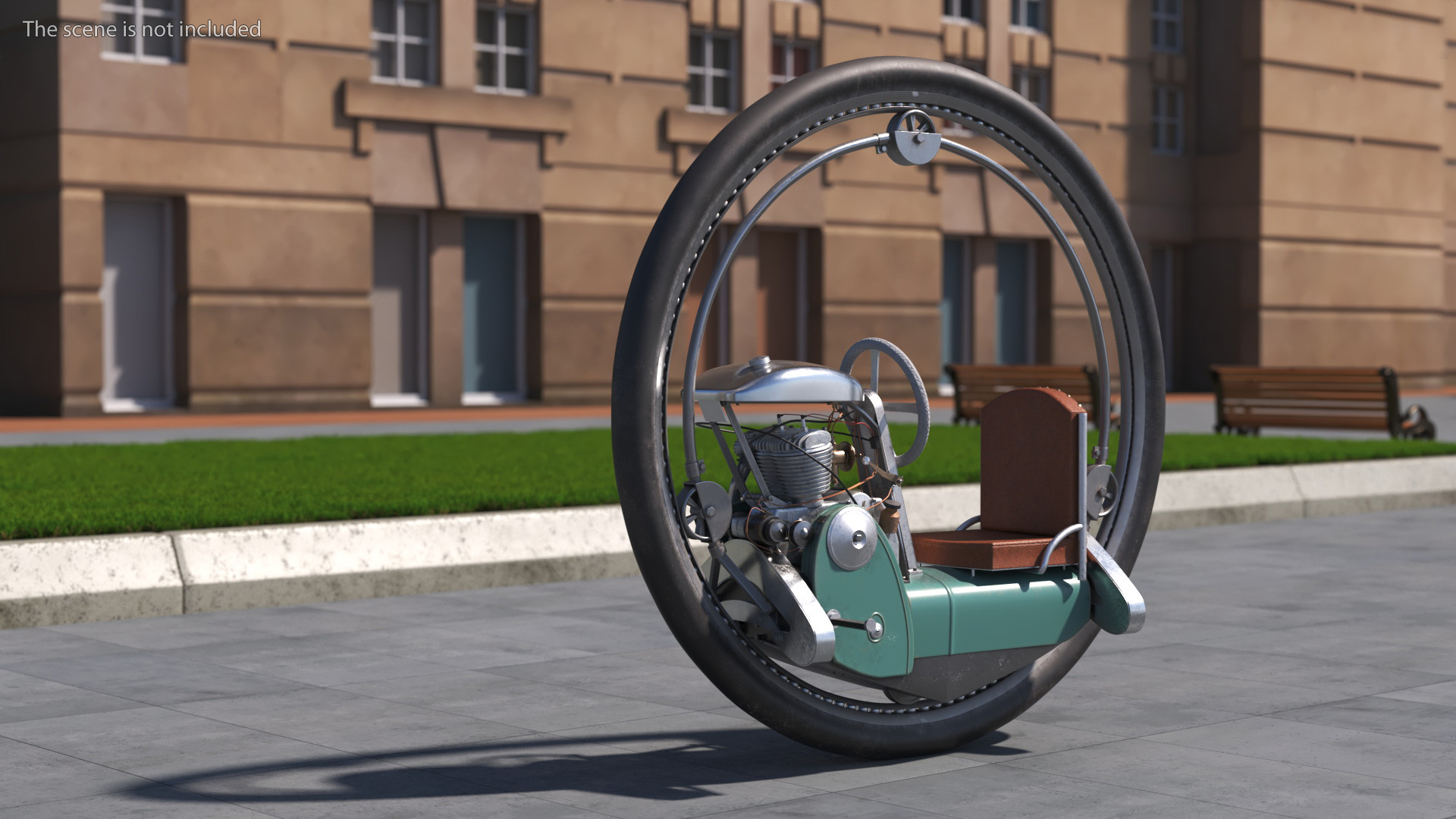 3D model Historic Riding Monowheel Used