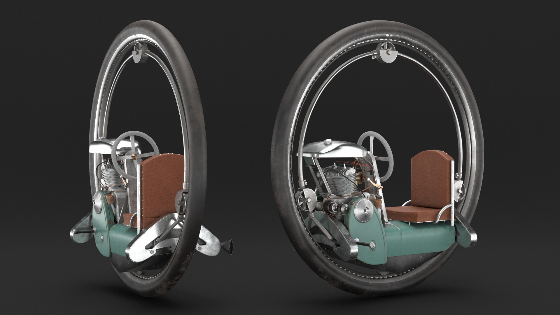 3D model Historic Riding Monowheel Used