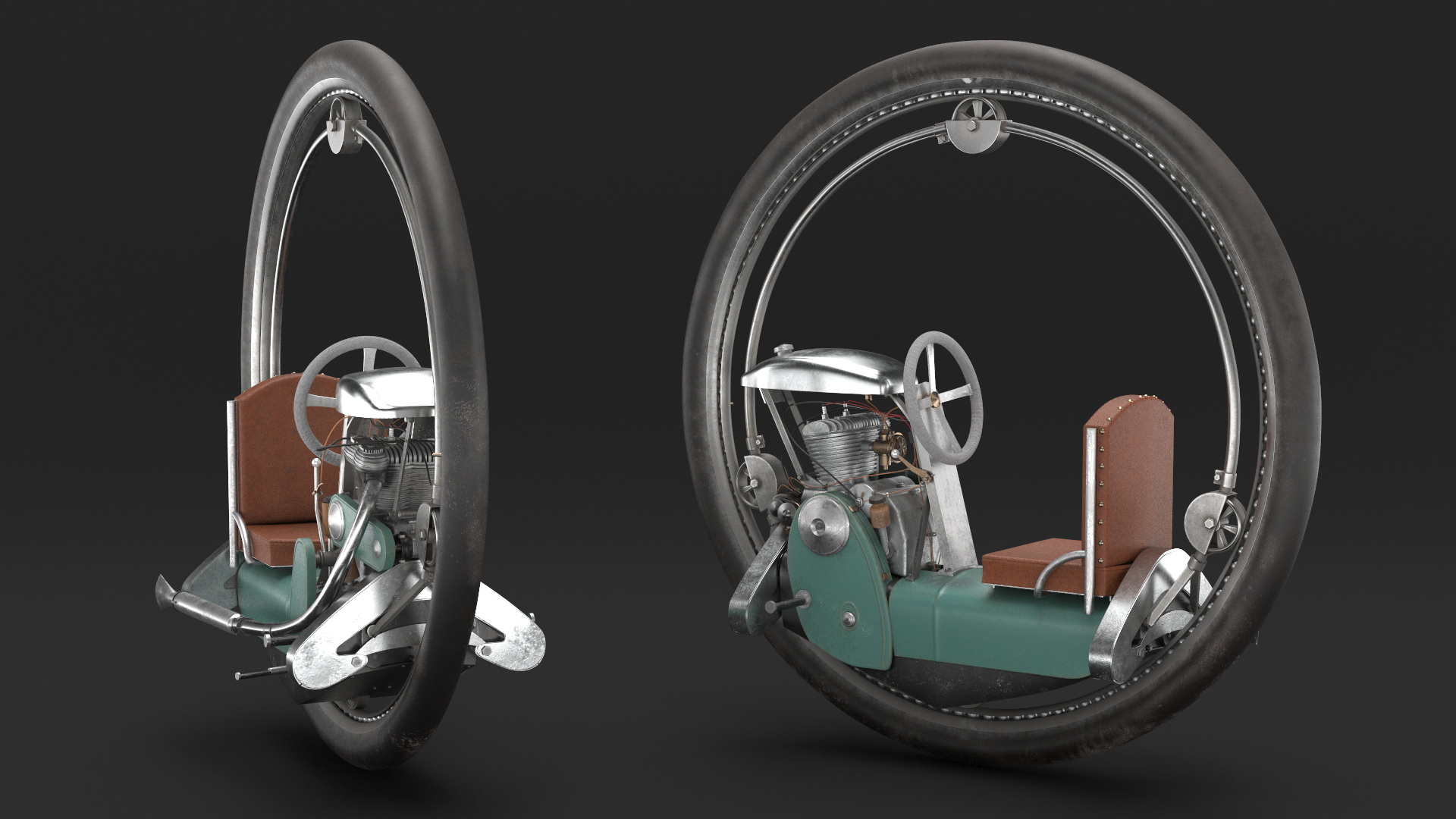 3D model Historic Riding Monowheel Used