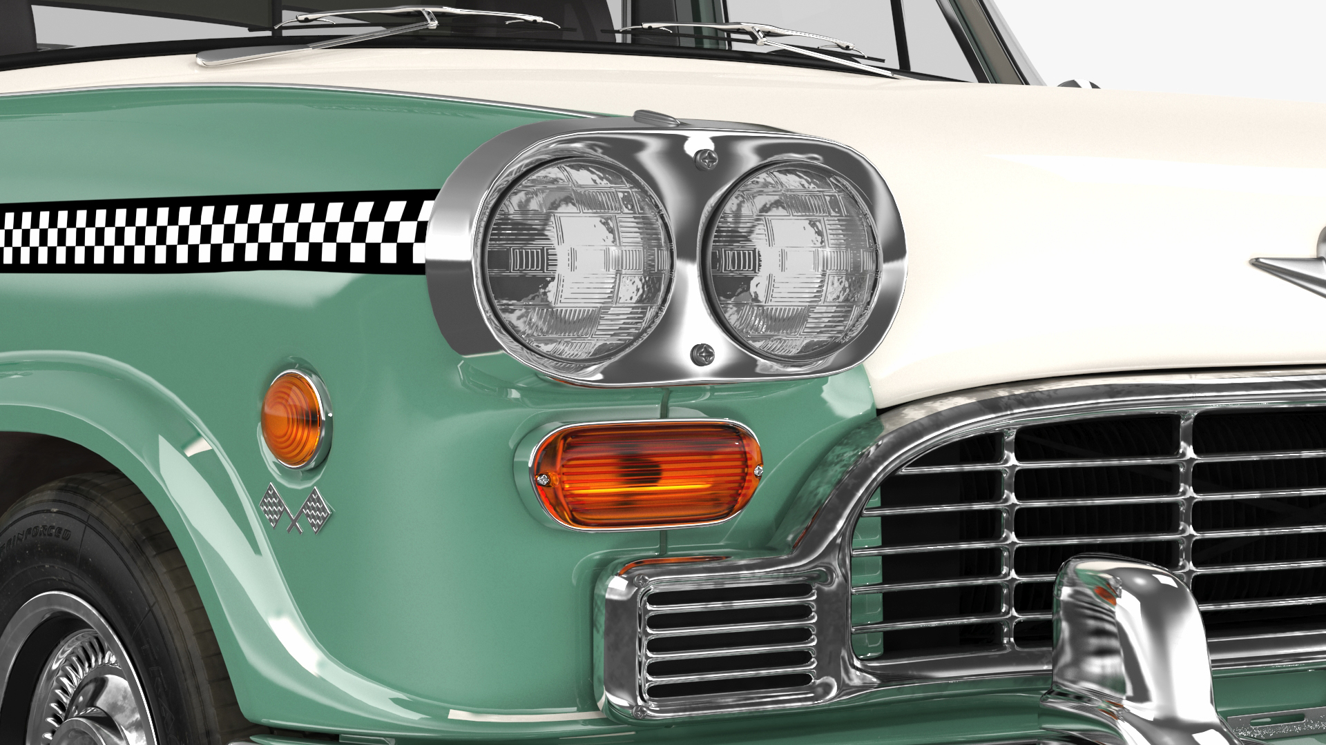 Vintage Checker Taxi Cab 3D model