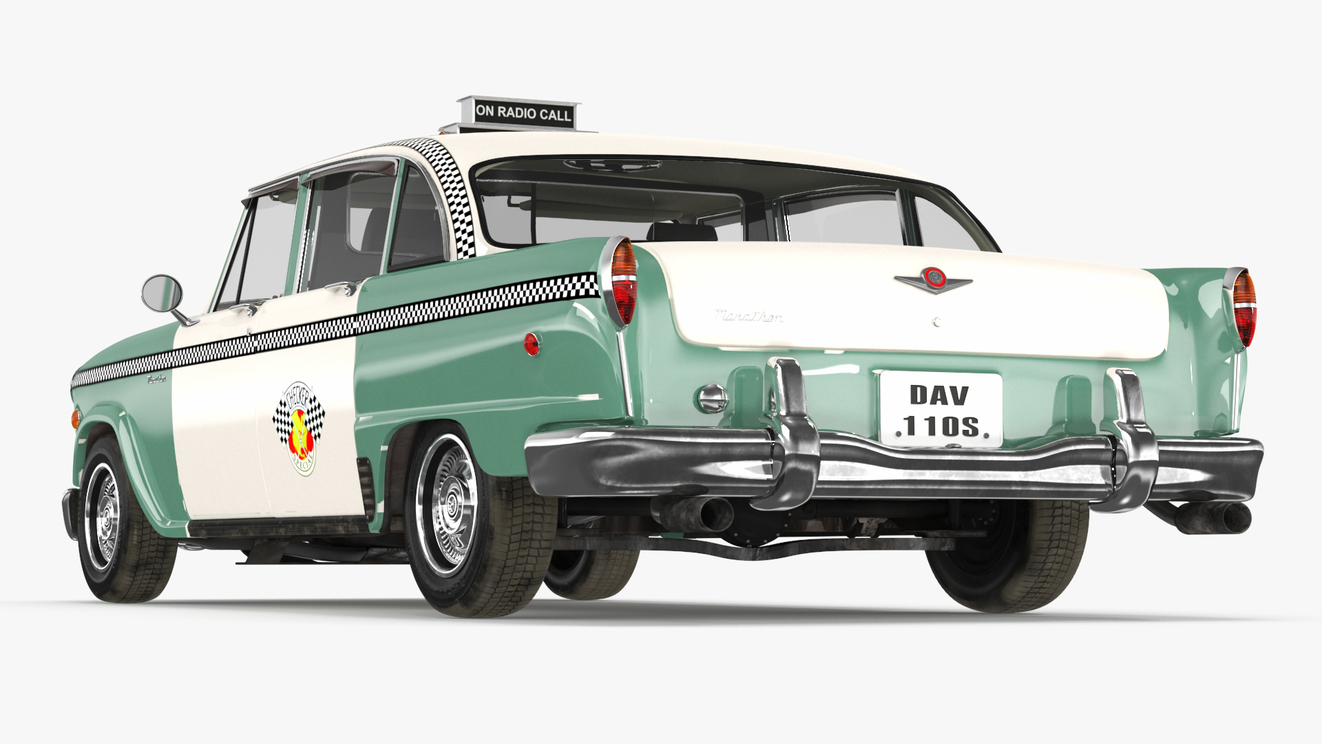 Vintage Checker Taxi Cab 3D model