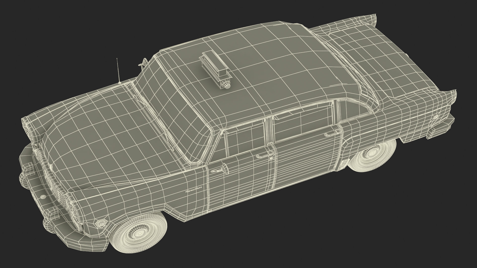 Vintage Checker Taxi Cab 3D model