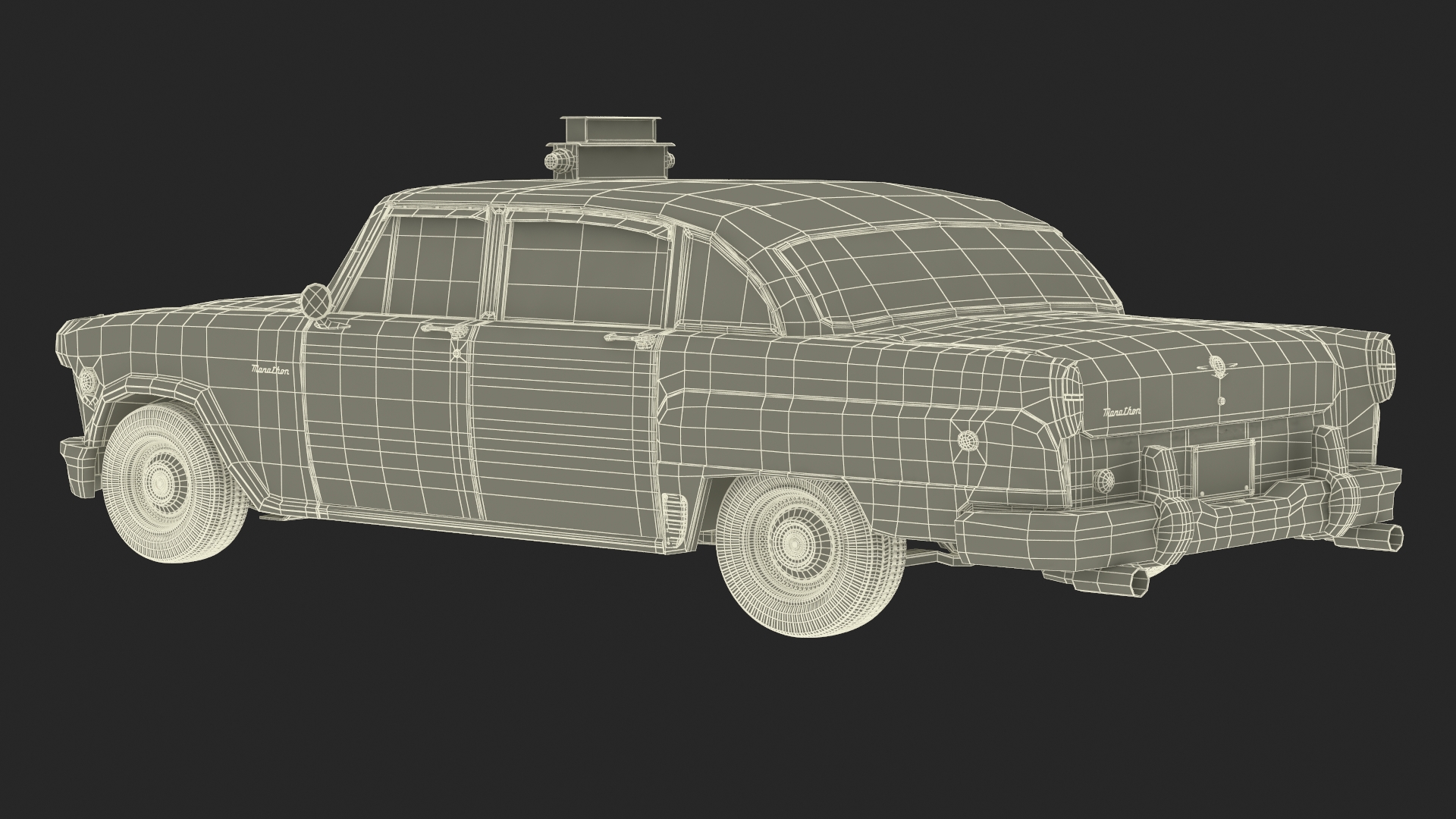 Vintage Checker Taxi Cab 3D model