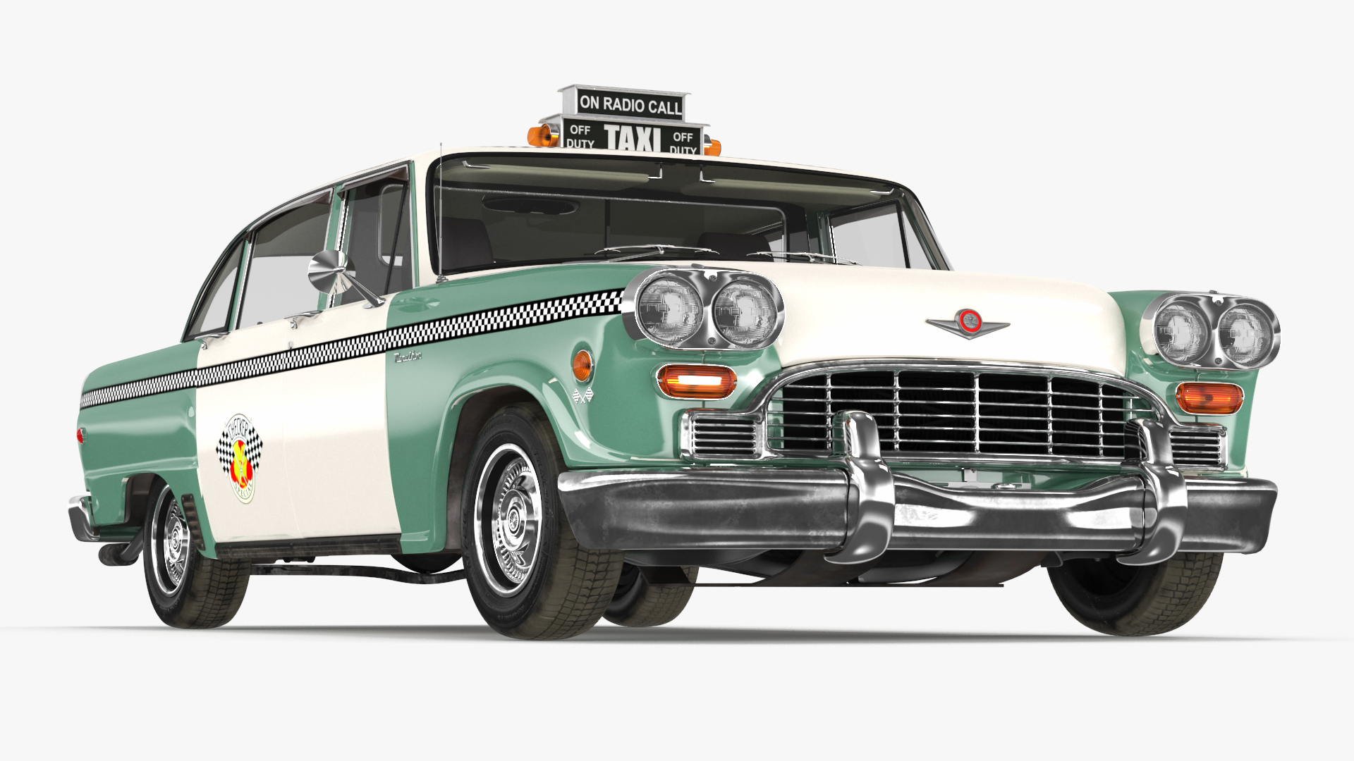 Vintage Checker Taxi Cab 3D model