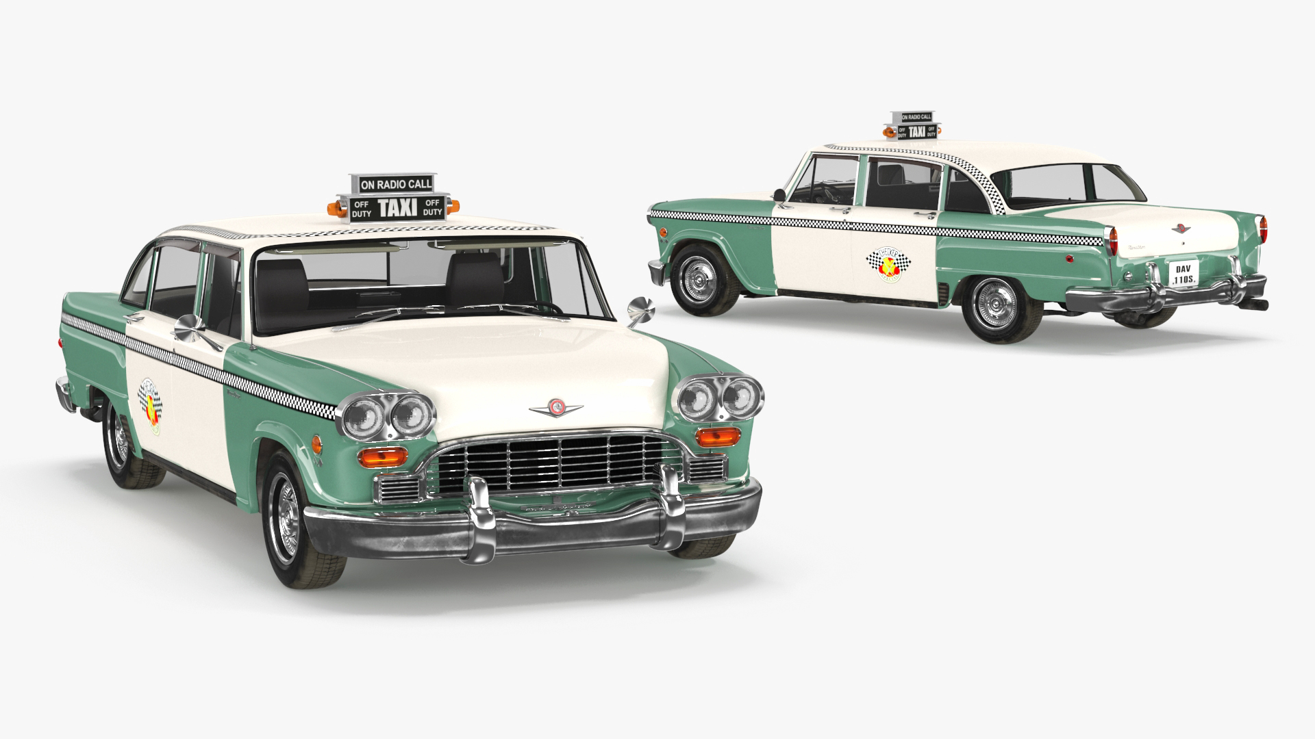 Vintage Checker Taxi Cab 3D model