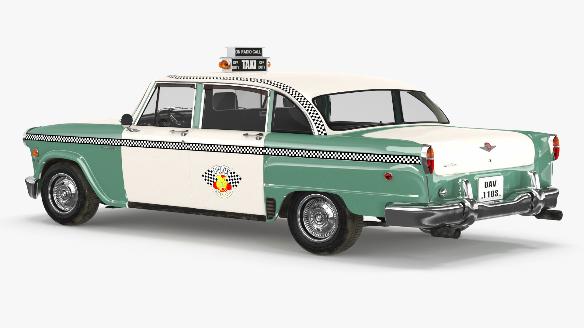 Vintage Checker Taxi Cab 3D model