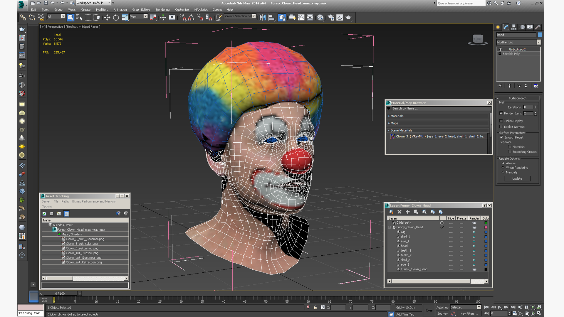 3D Funny Clown Head