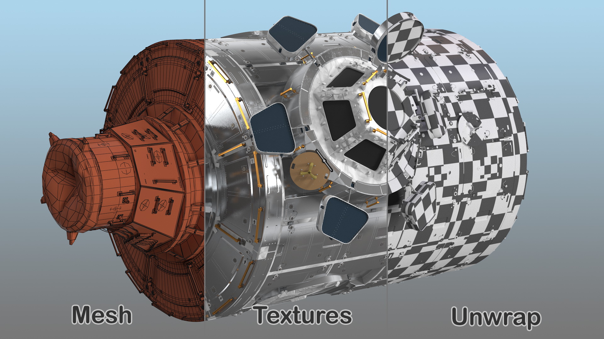 3D ISS Module Tranquility Node 3 with Cupola Module model