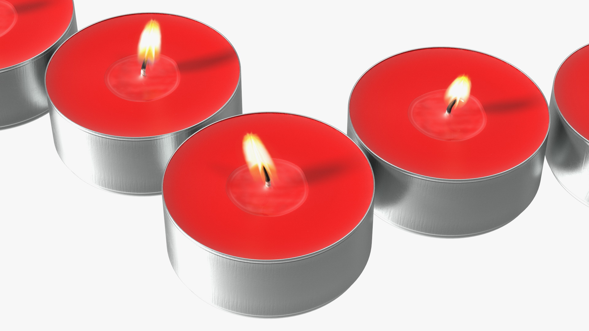 Red Tea Light Candles Heart Shaped 3D model