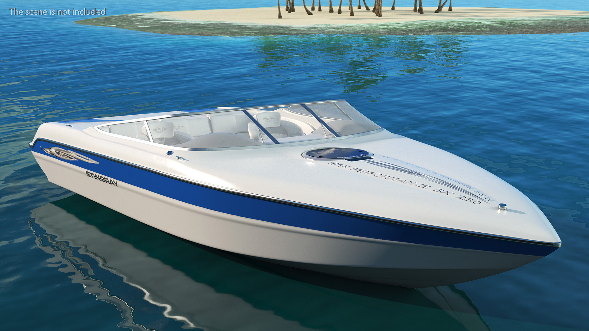 Deck Boat Stingray White 3D model