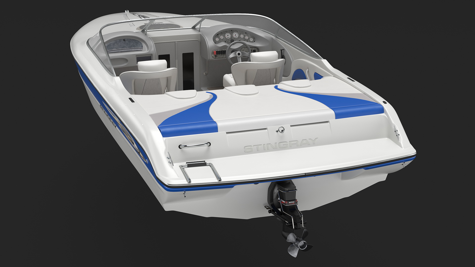 Deck Boat Stingray White 3D model