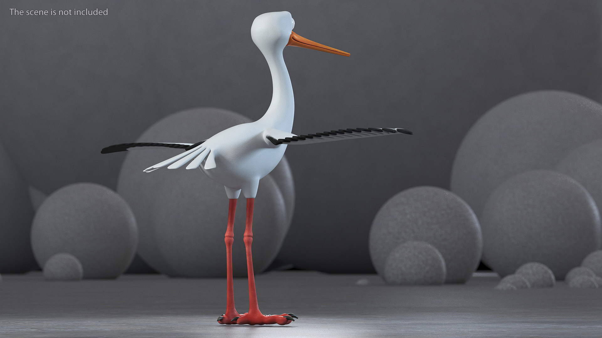 3D Stork Cartoon model