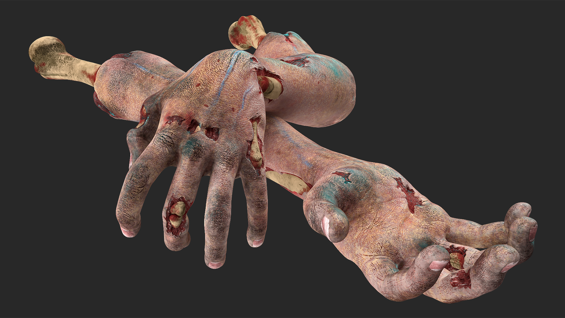 3D Scary Zombie Hands model