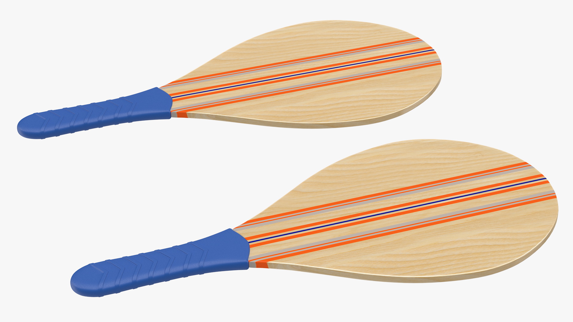 Wooden Frescobol Rackets 3D model