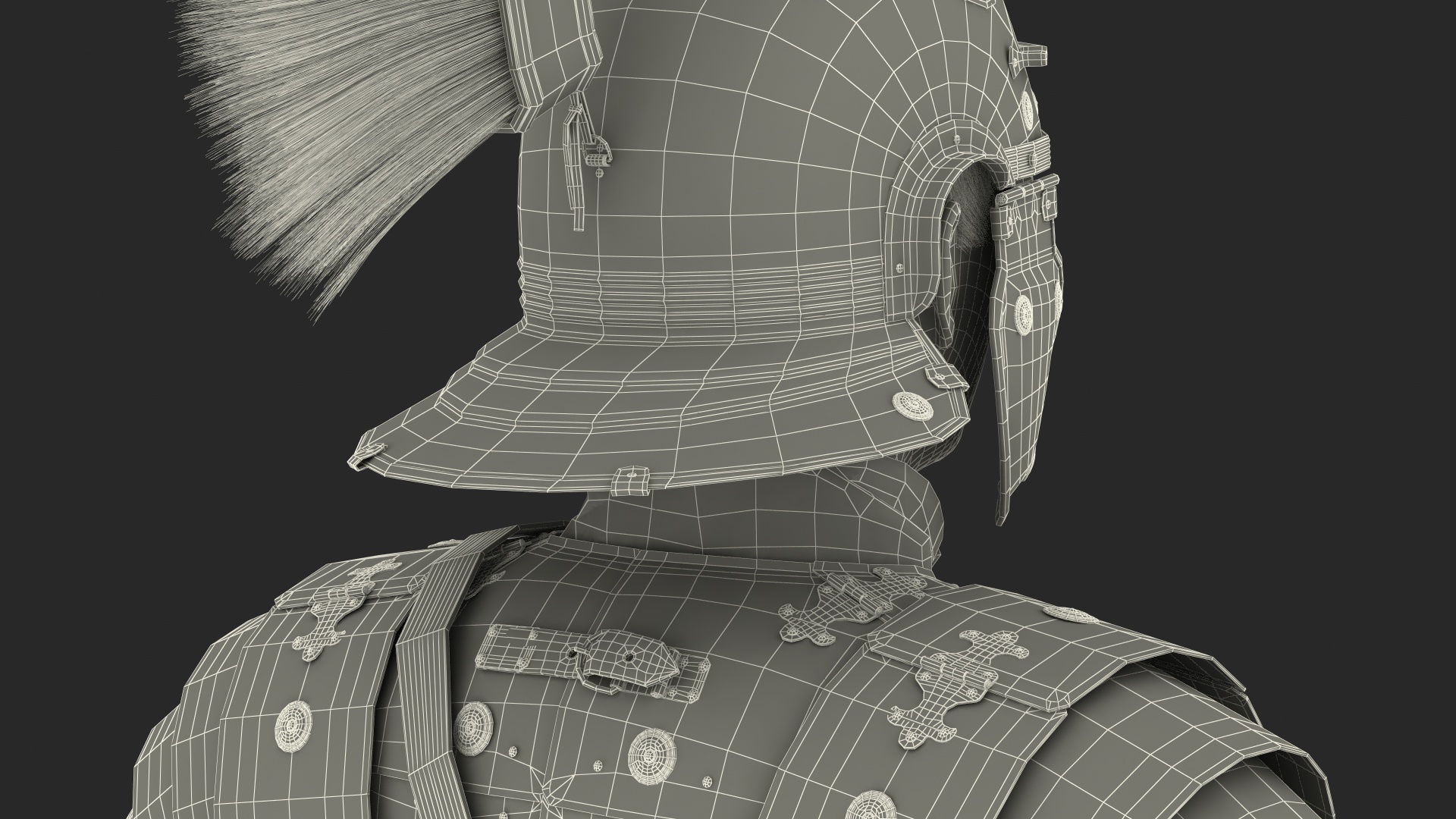 3D Roman Legionnaire A-Pose Fur model