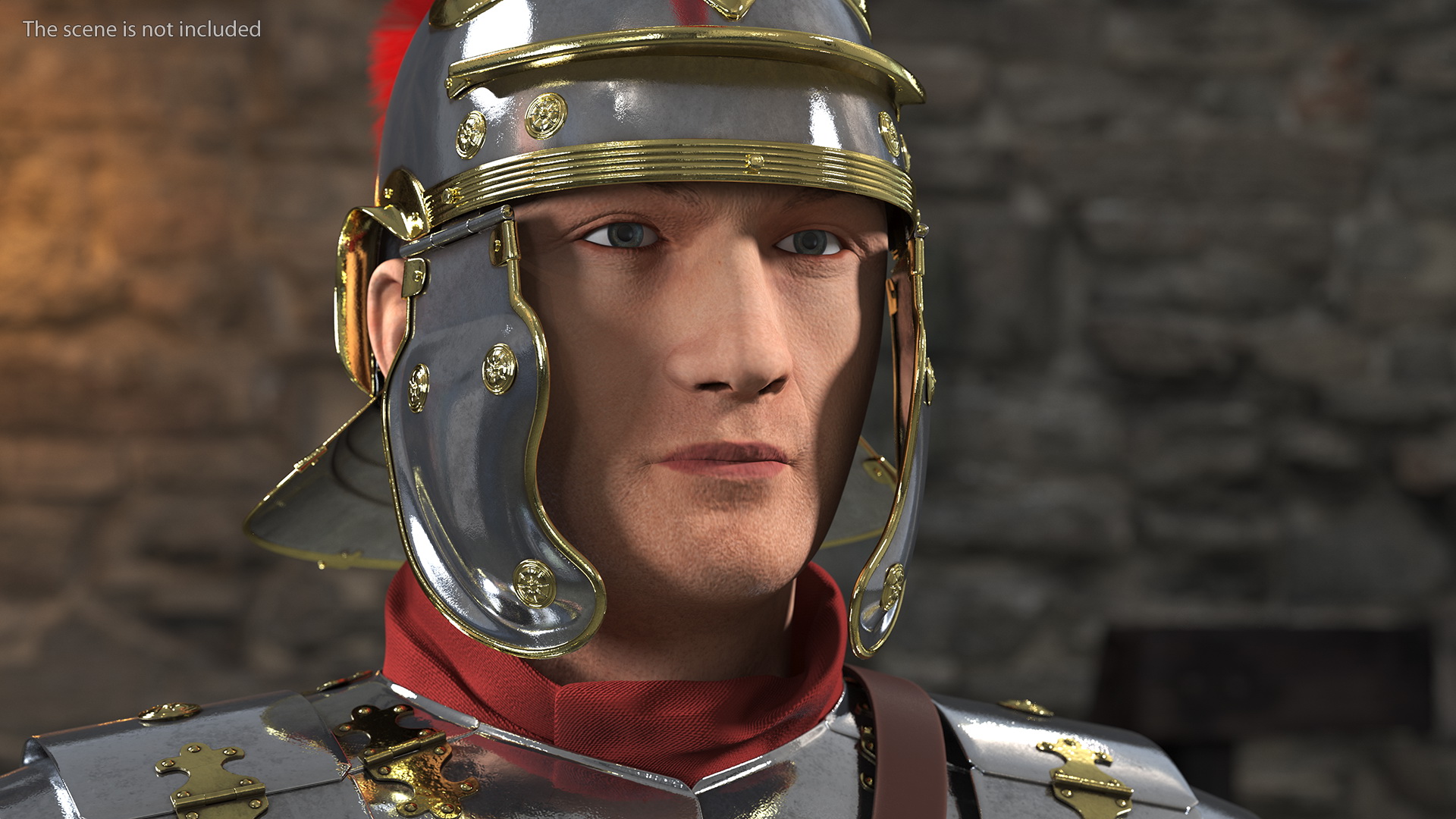 3D Roman Legionnaire A-Pose Fur model