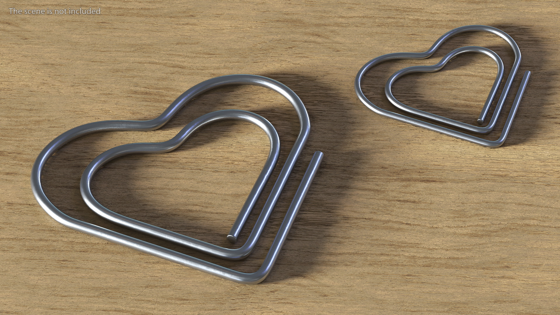 3D Paper Clip Heart Shape Metal model