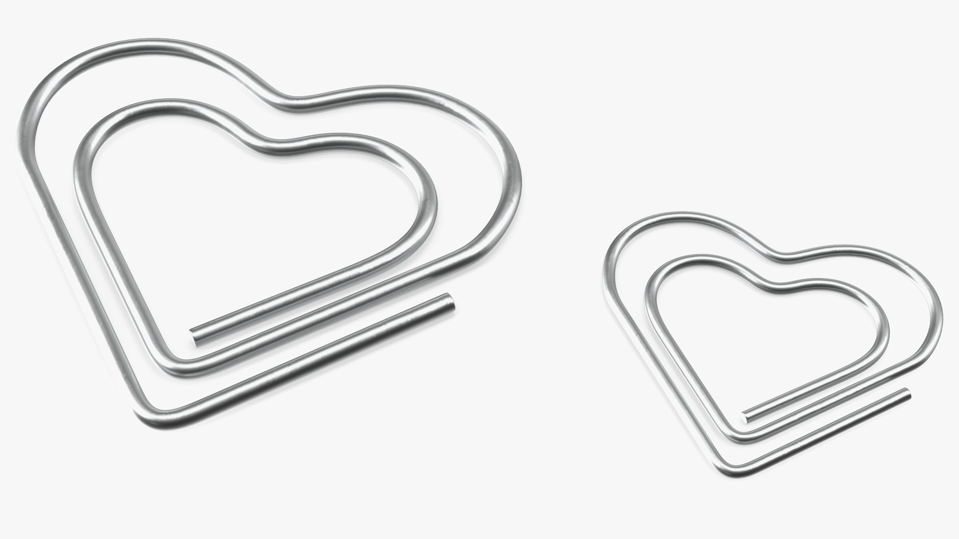 3D Paper Clip Heart Shape Metal model