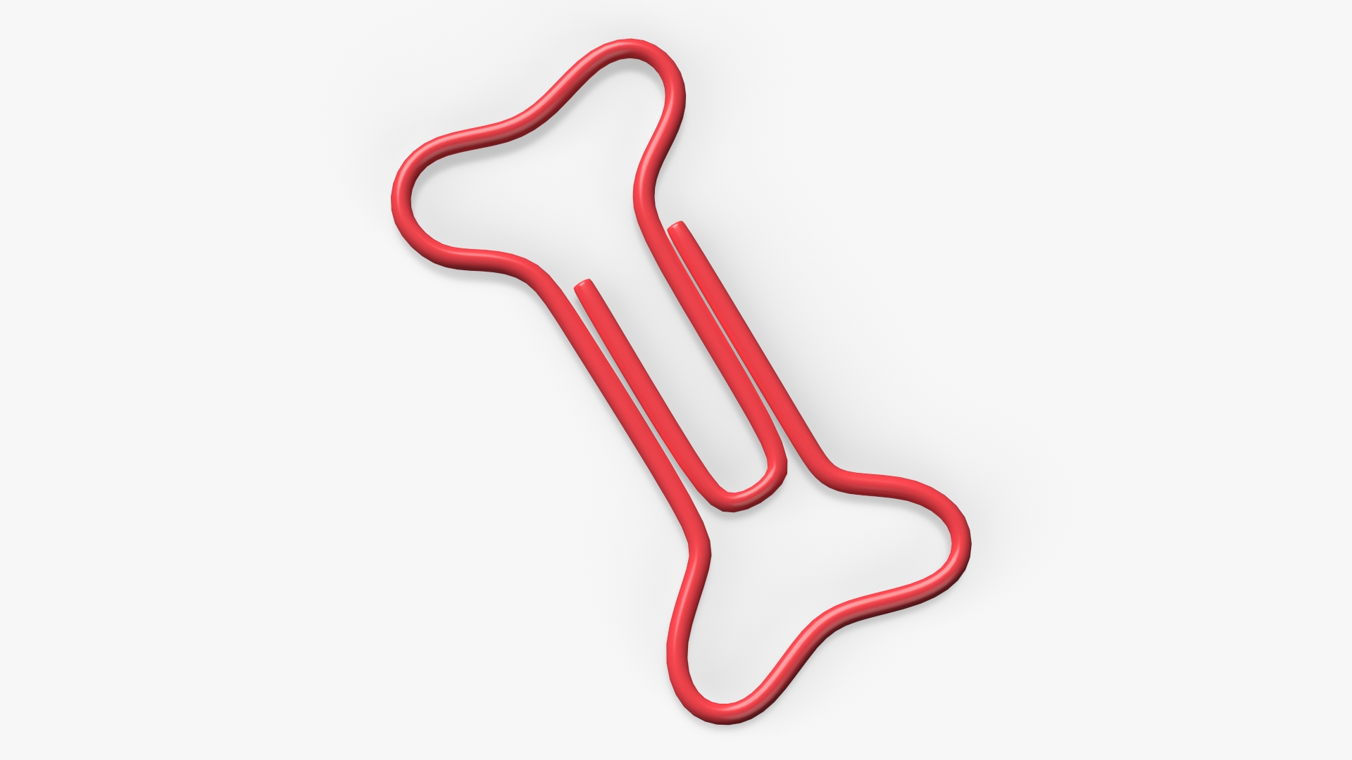 Bone Shaped Paper Clip 3D