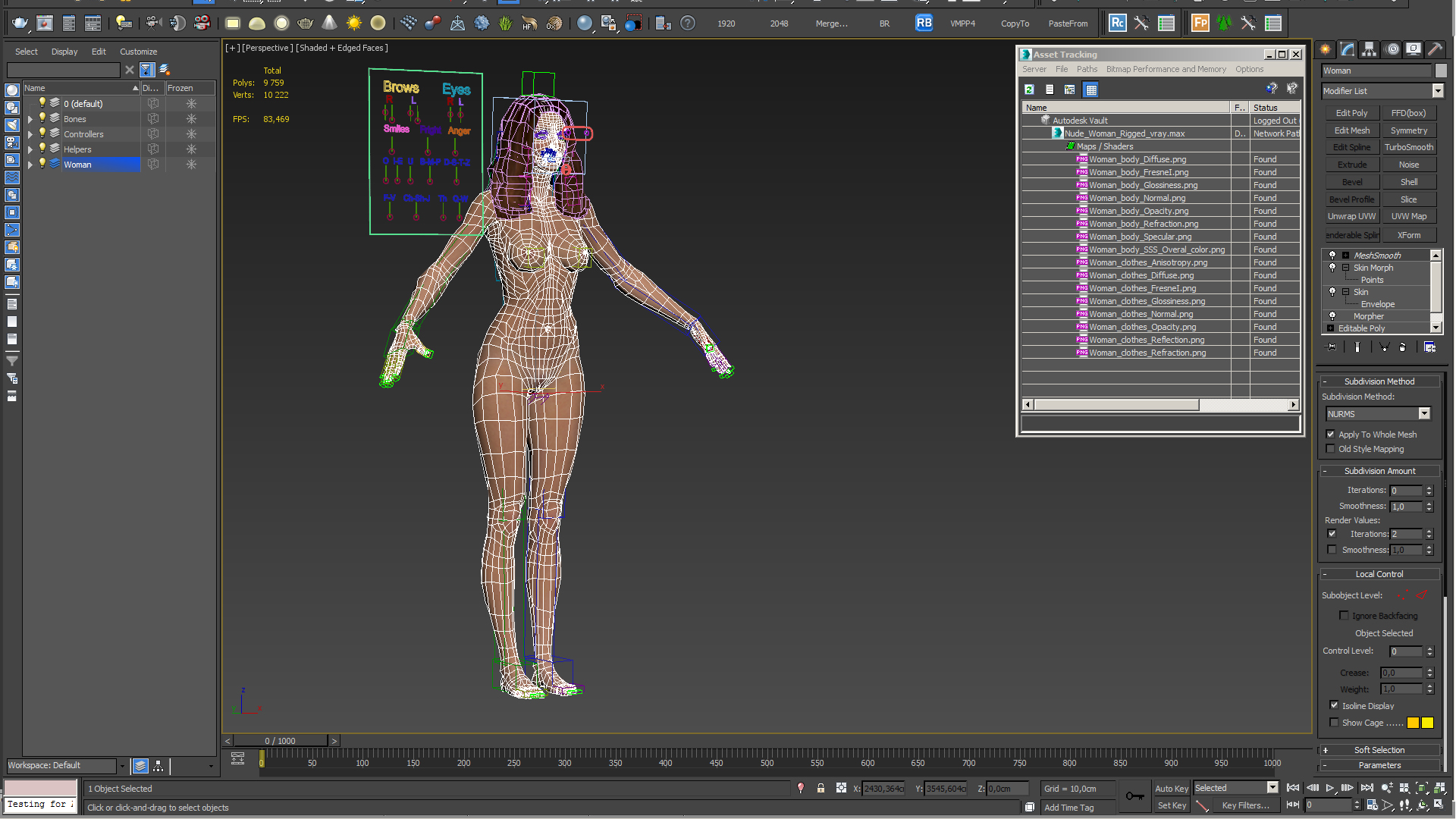 Nude Woman Rigged 3D