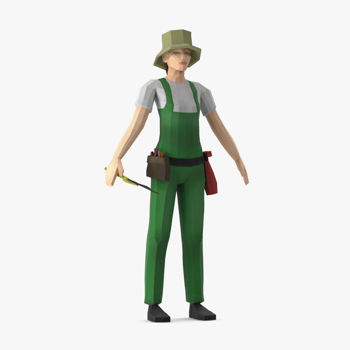 3D Gardener Low Poly Rigged for Maya model