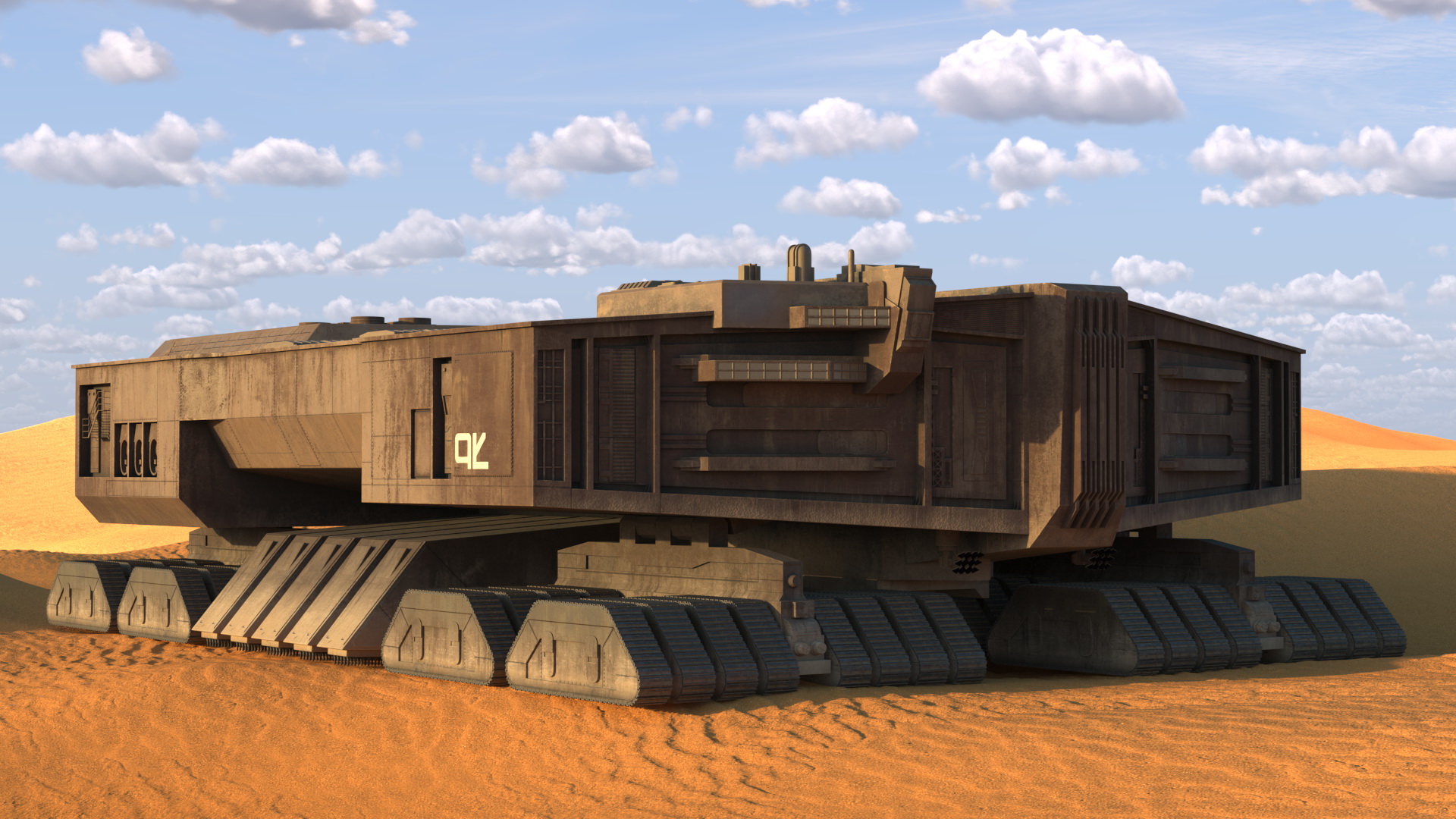 3D Sci-Fi Desert Harvester model