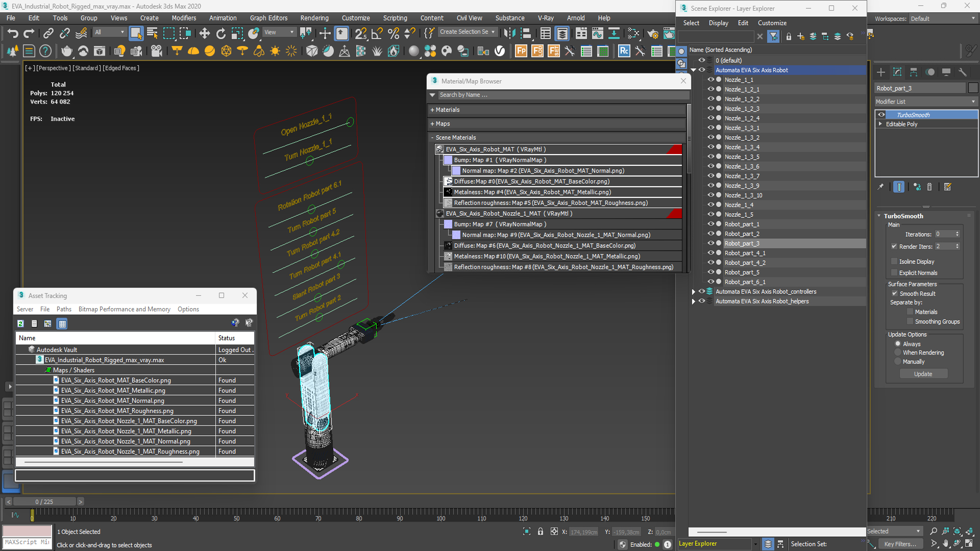 EVA Industrial Robot Rigged 3D