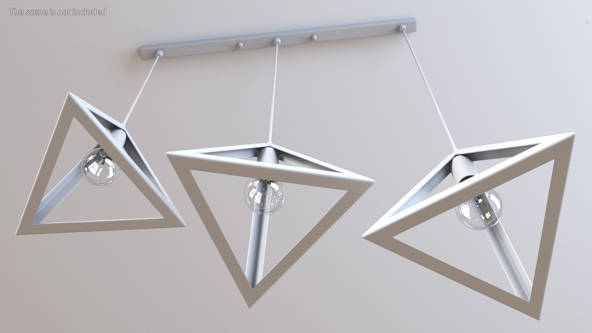 3D model Hanging 3-Lights Cluster White