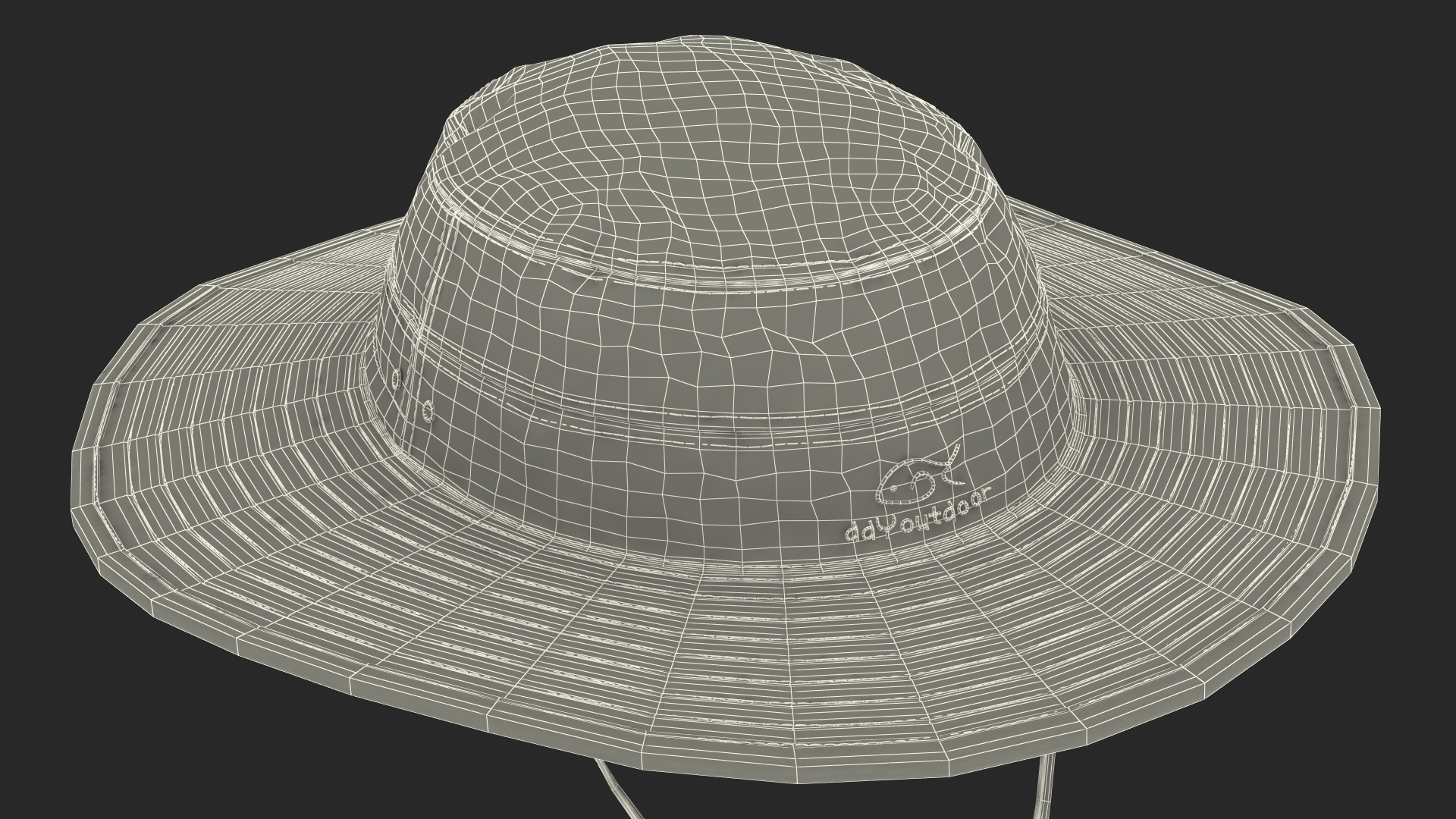 Khaki Fishing Hat 3D