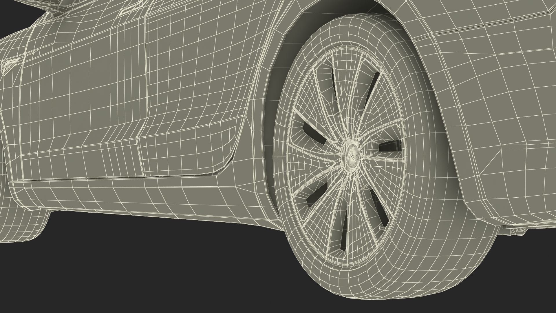 3D Tesla Model 3 2024 Stealth Grey Lights On