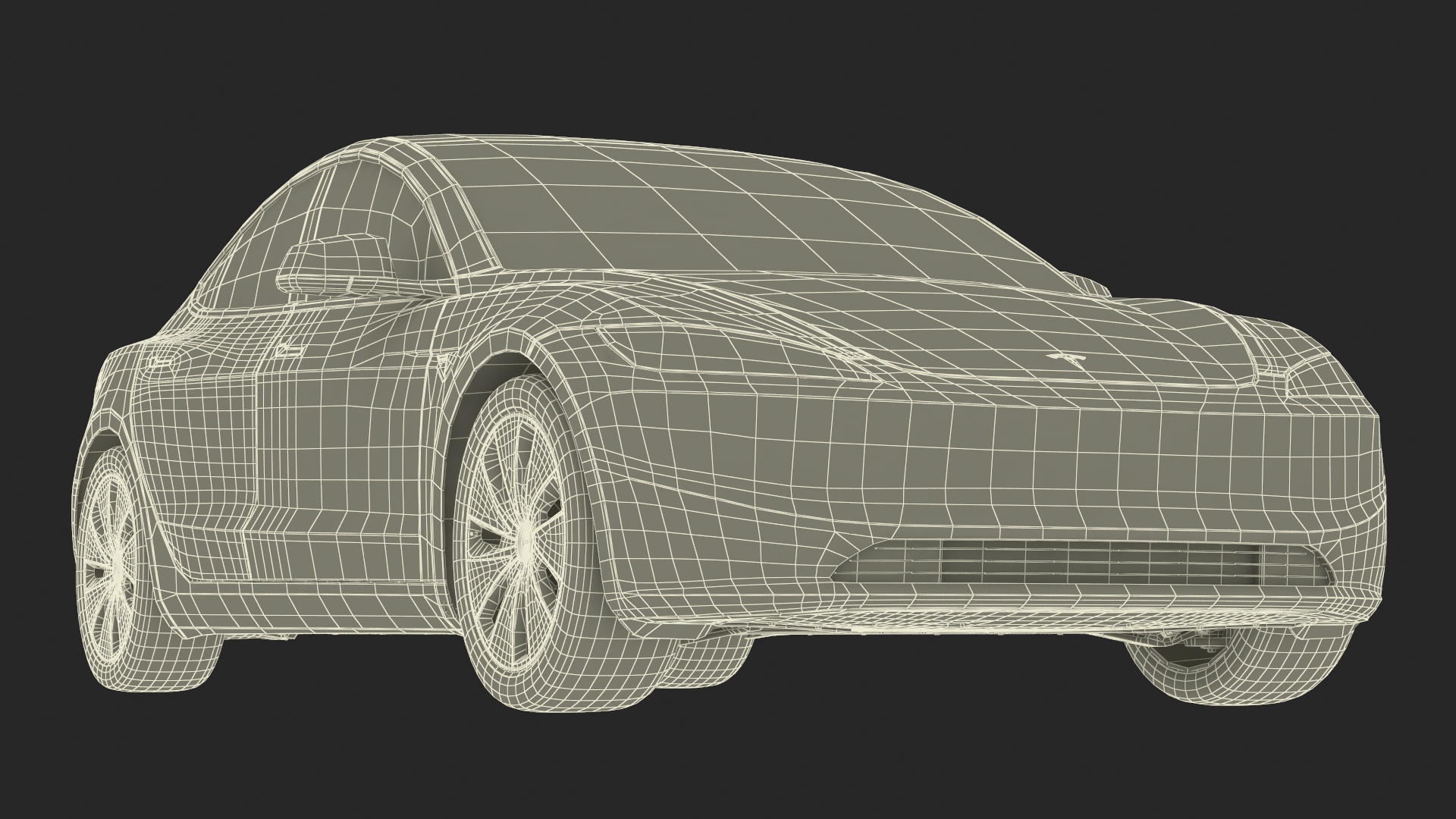 3D Tesla Model 3 2024 Stealth Grey Lights On