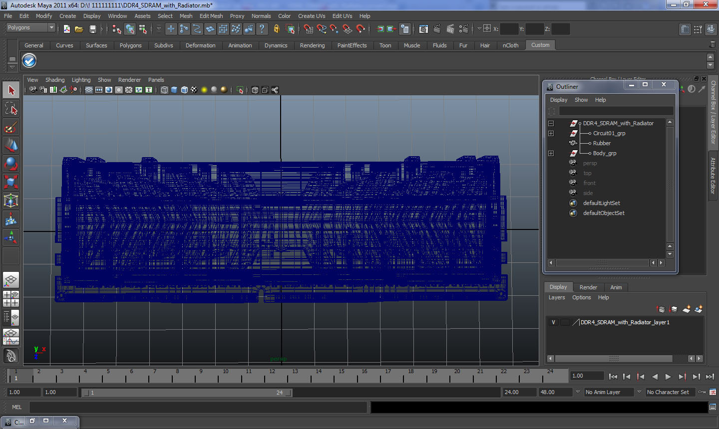 DDR4 SDRAM with Radiator 3D model